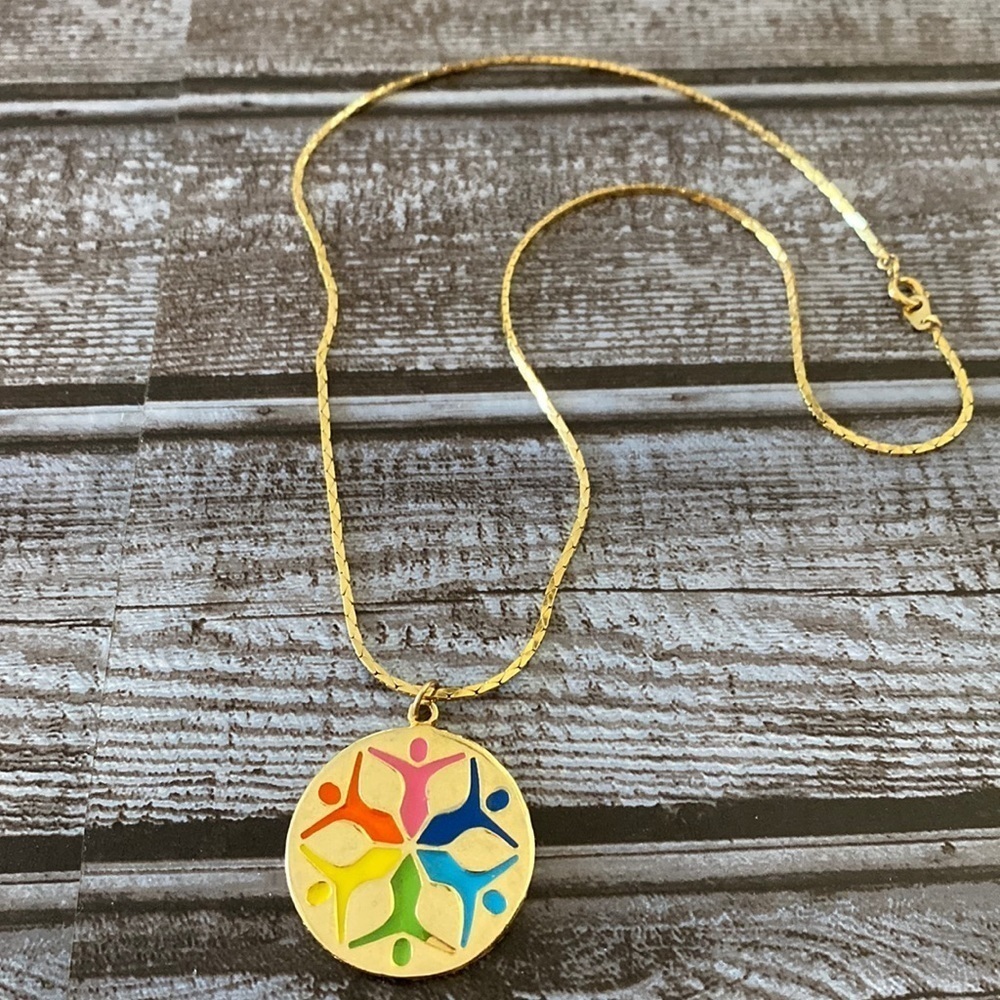 Colorful Peace People Necklace Goldplated Colorful Peace People Necklace Goldplated